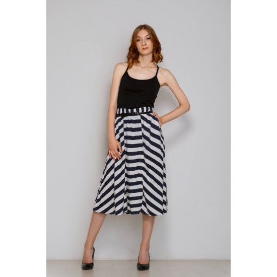 Striped skirt woman